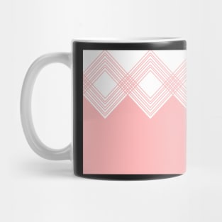 Abstract geometric pattern - pink and white. Mug